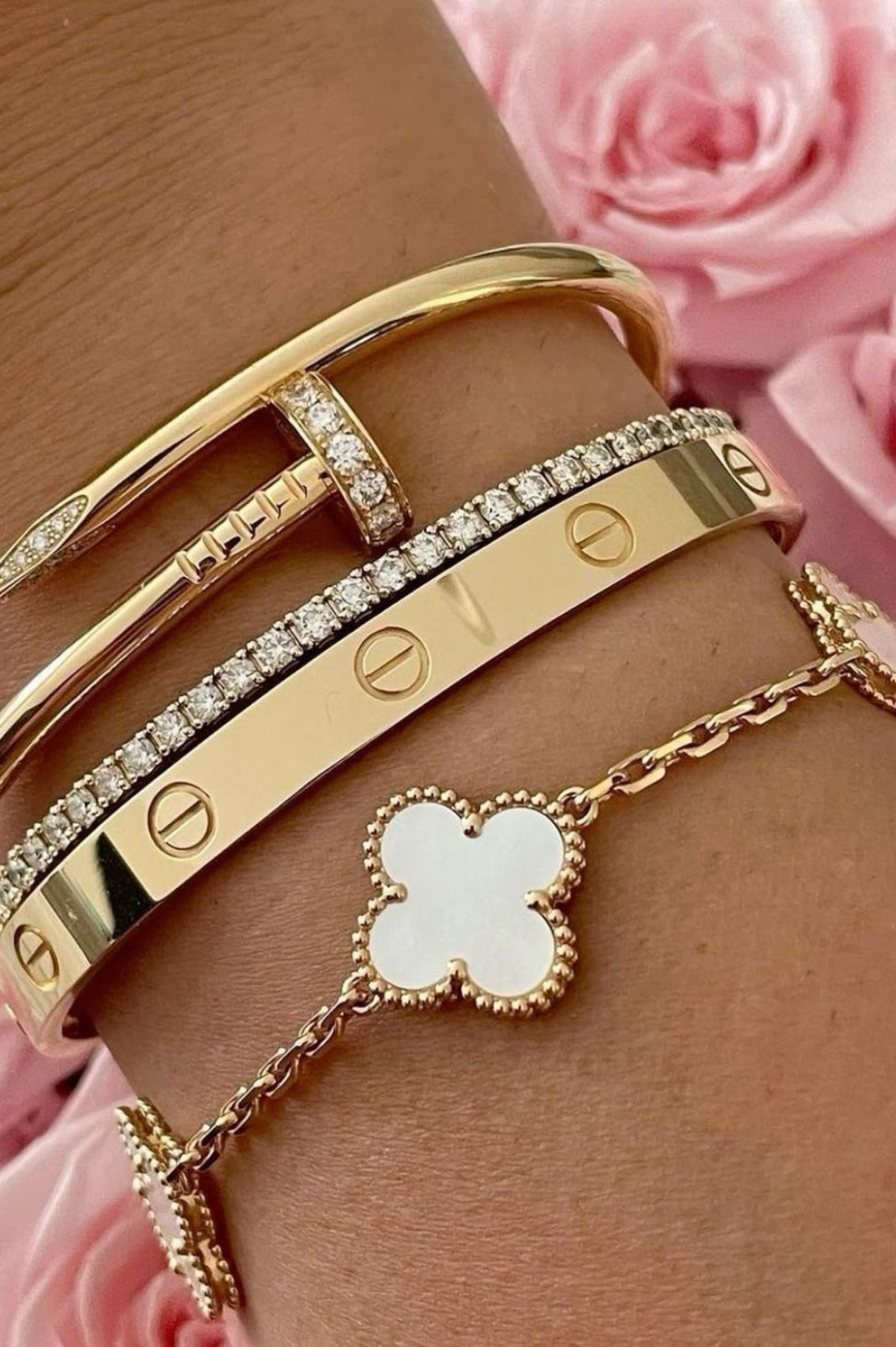 New - Alexis Luxe x Violetta Bracelet Stack | Gold White