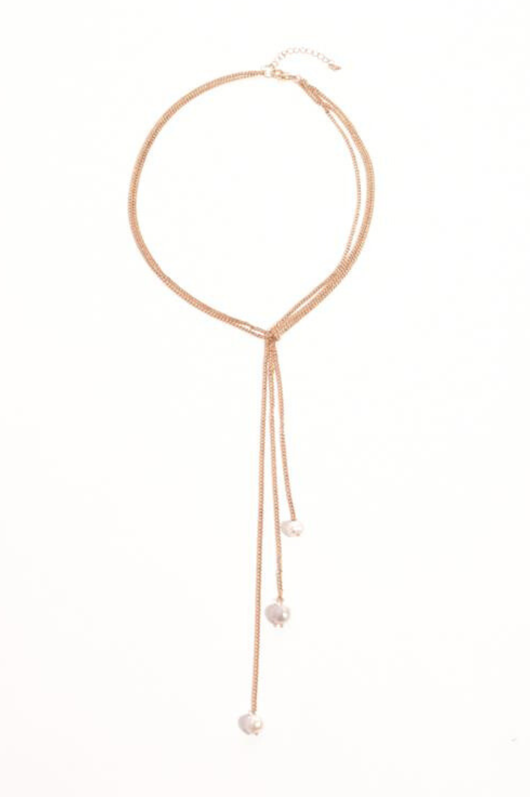 Gia Knotted Pearl Necklace 18K Gold Plated