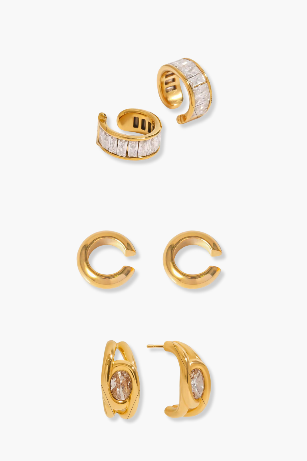 Portman Ear Cuff Set 3 | 18K Gold Plated