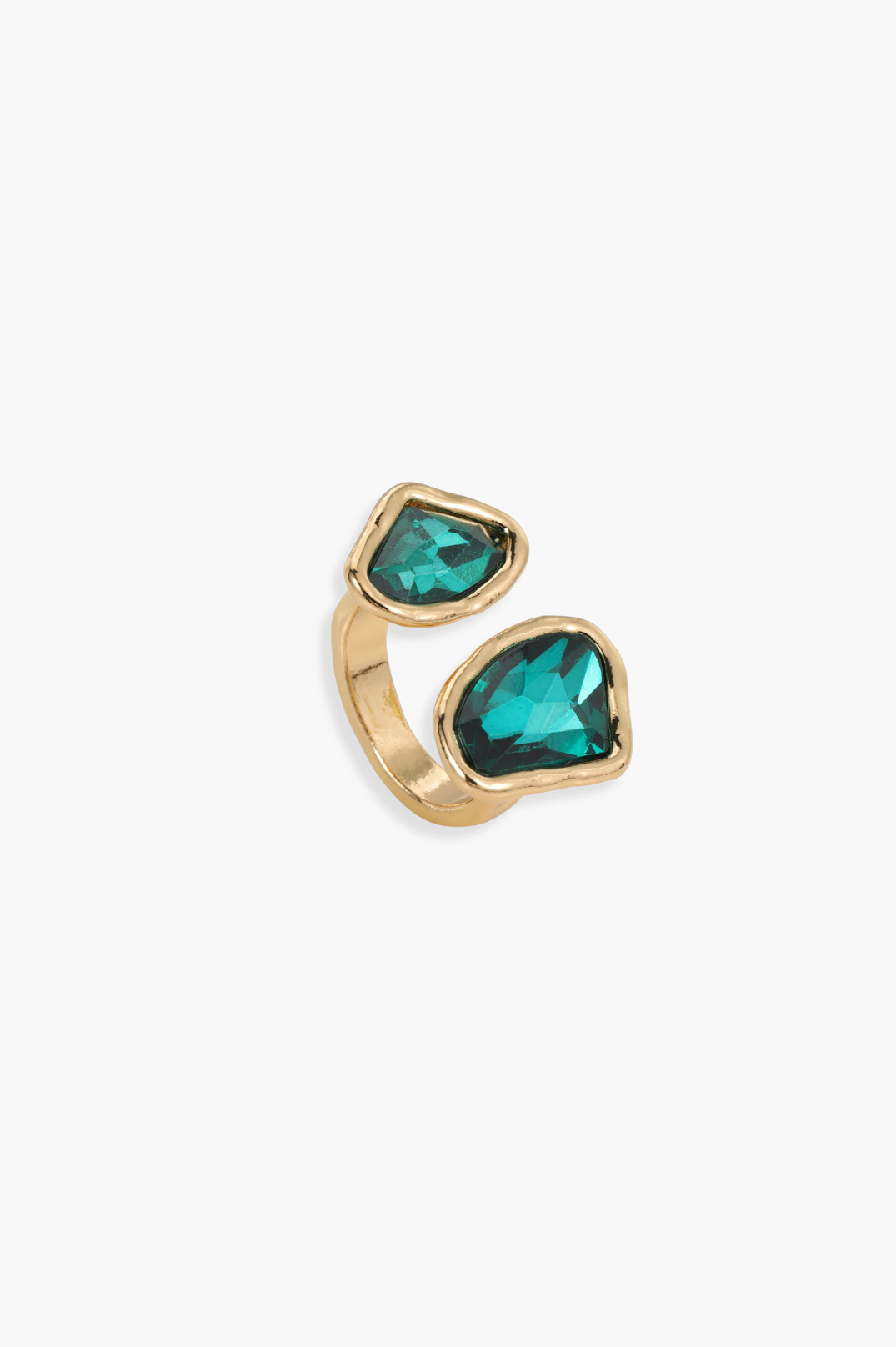 Santorini Emerald Adjustable Ring | Gold