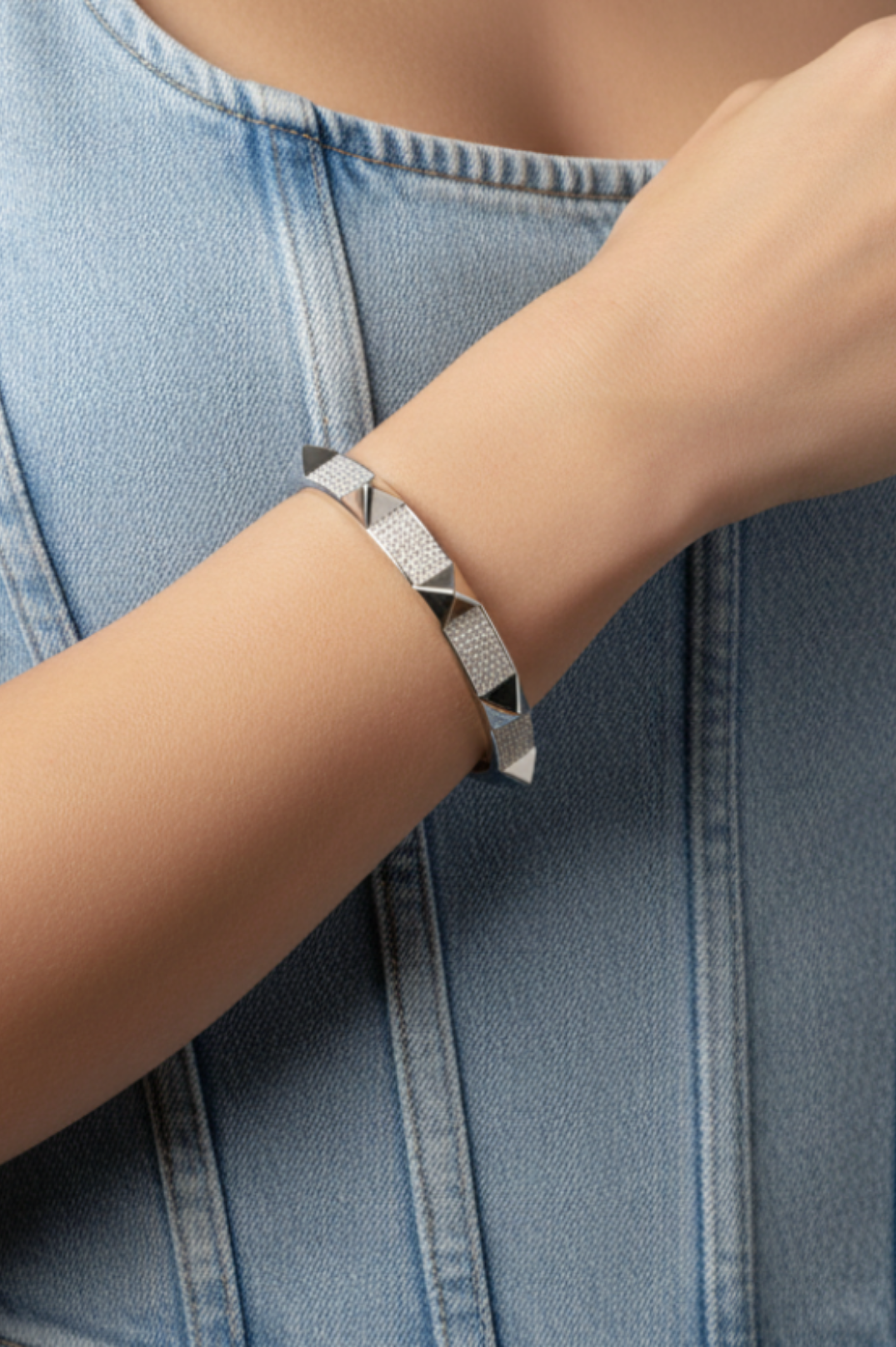 NEW - Simona Silver Bangle | 18K Plated