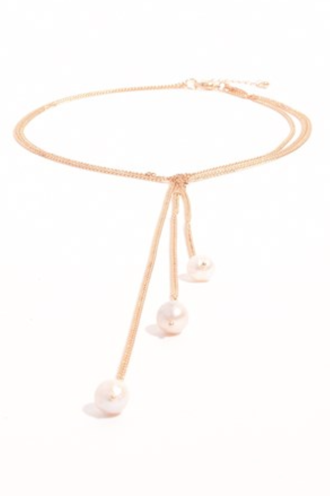 Gia Knotted Pearl Necklace 18K Gold Plated