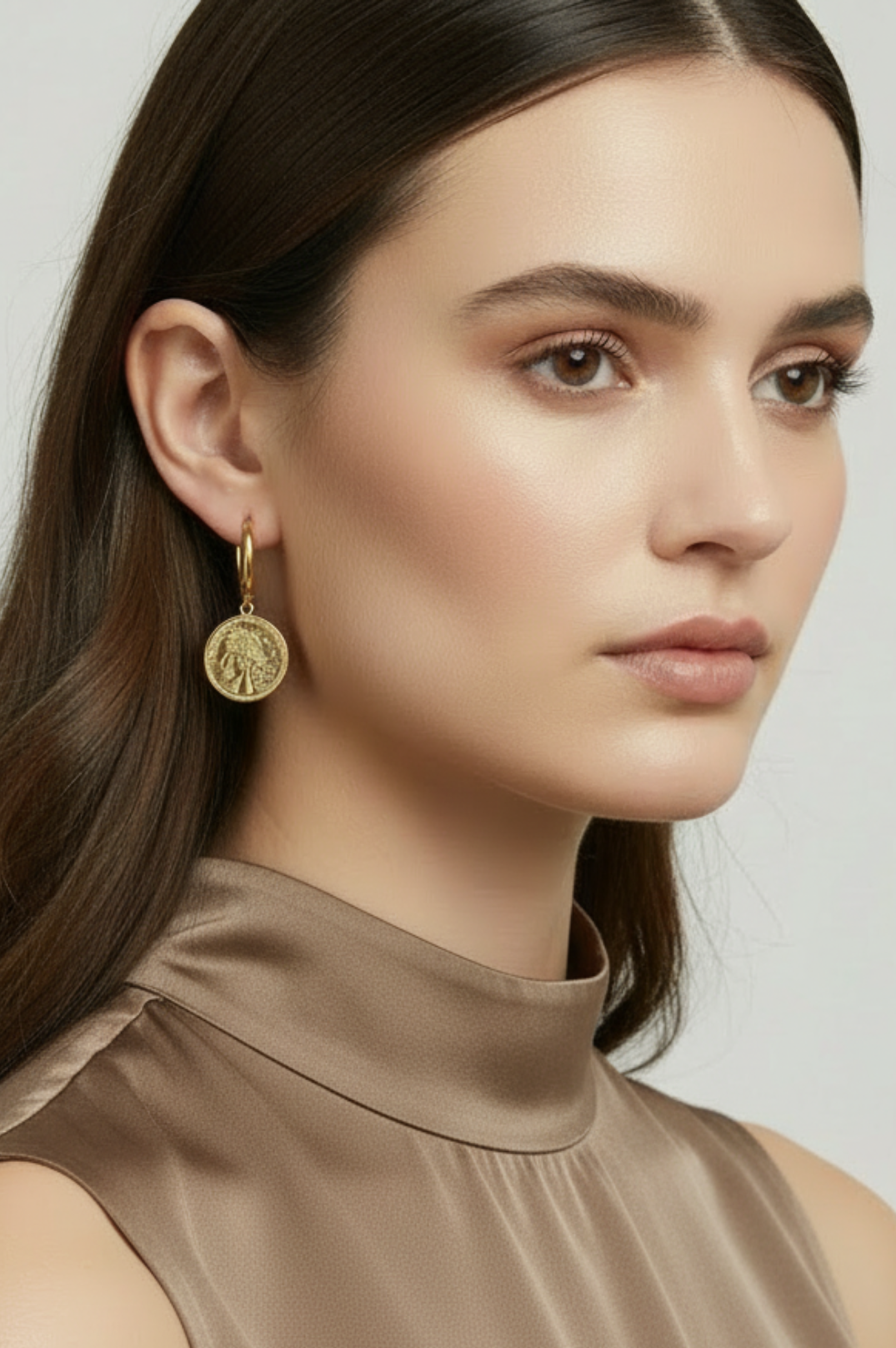 Greek Coin Earrings | 18K Gold Plated
