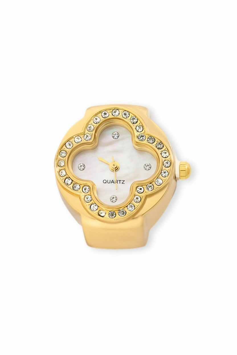 Alexis Watch Ring White Pearl | 18K Gold Plated
