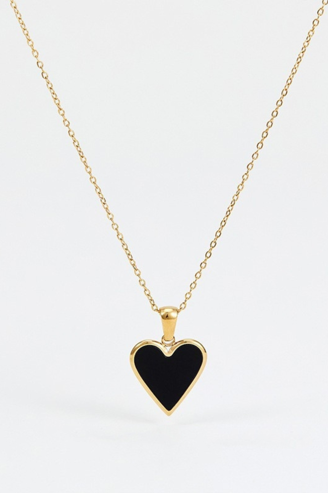 Milan Black Love Necklace | 18K Gold Plated