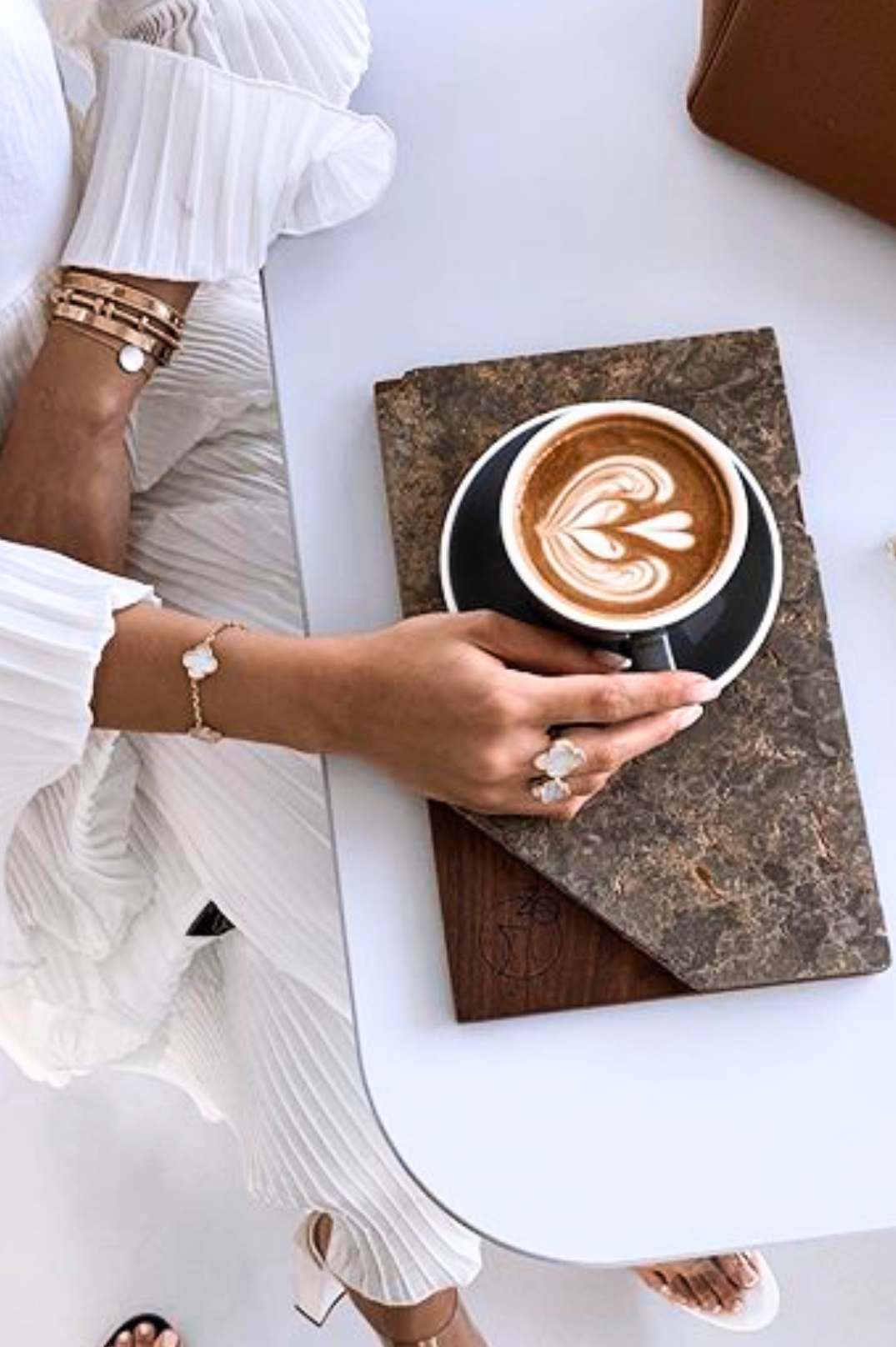 Alexis Black & White Adjustable Ring | Gold