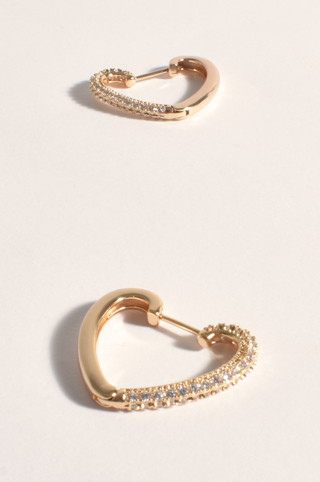 Milan Crystal Heart Earrings | Gold