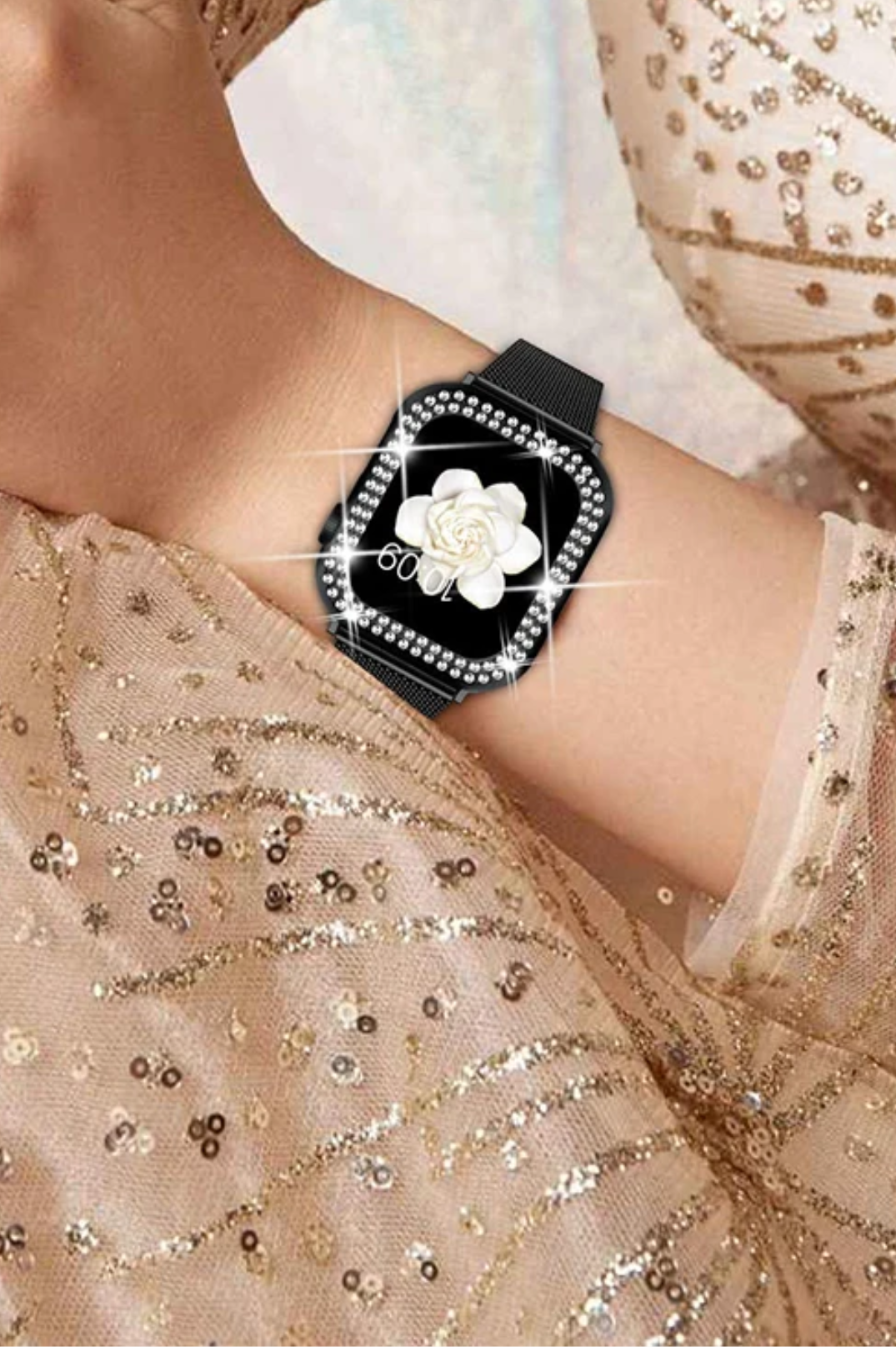 Milanese Watch Band + Diamond Case For Apple | 5 Colours