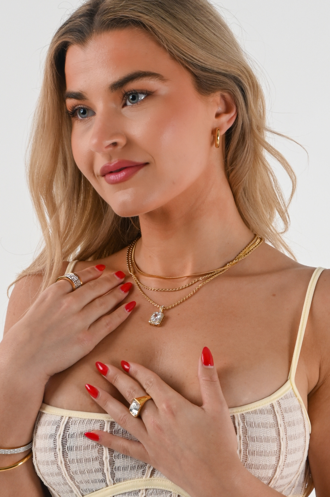 New - Bordeaux Crystal Ring | 18K Gold Plated
