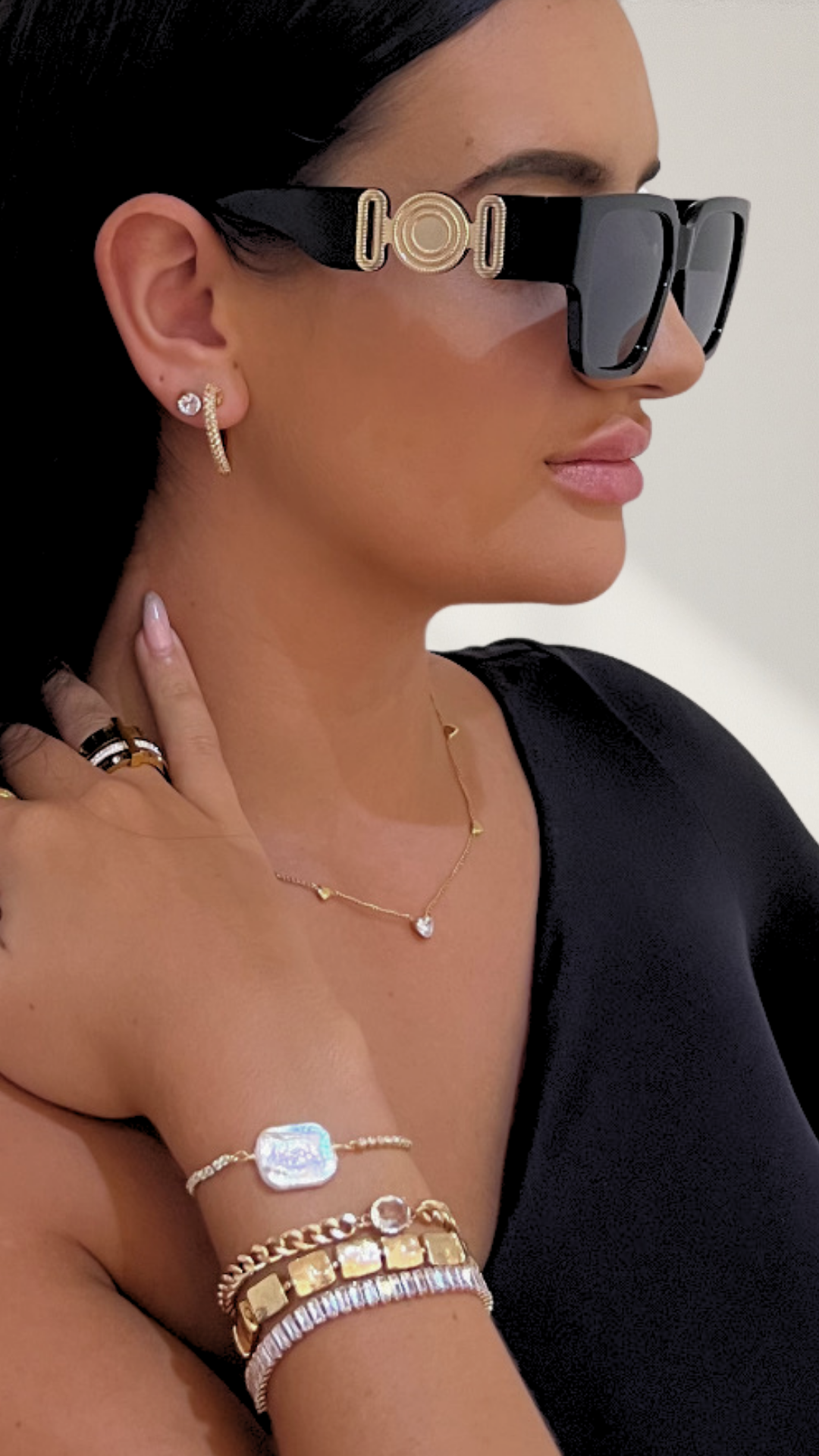 Chicago Crystal 3 Strands Bracelet | 18K Gold Plated