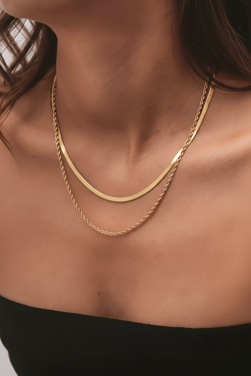 Lille Layered Necklace | 18K Gold Plated