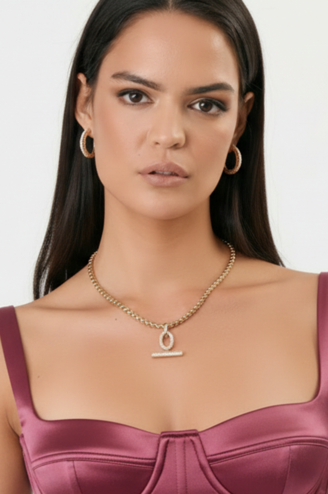 Link Pave Toggle Necklace | 18K Gold Plated