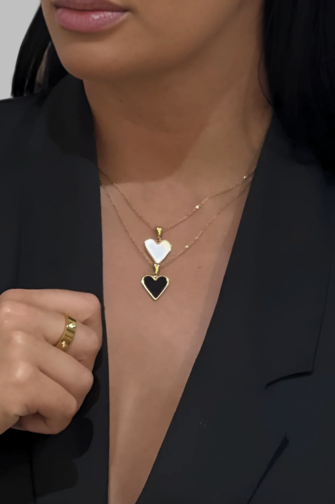 Milan Black Love Necklace | Gold
