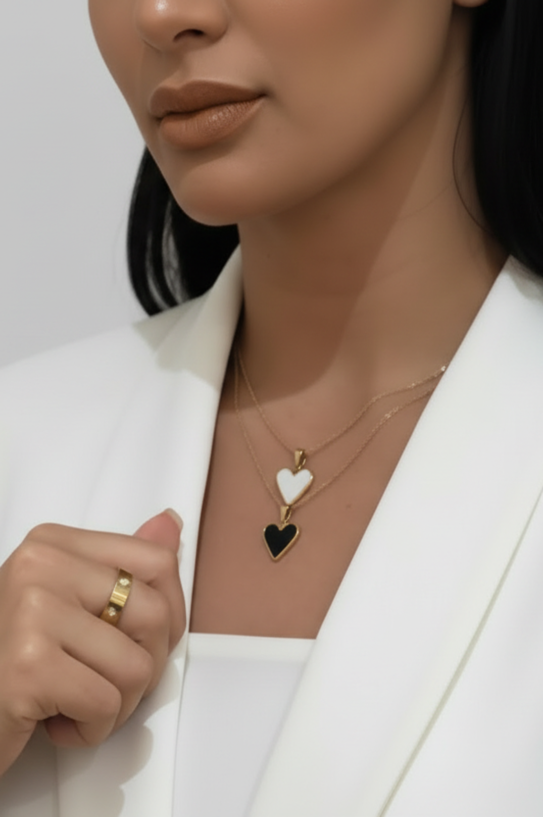 Milan Black Love Necklace | 18K Gold Plated