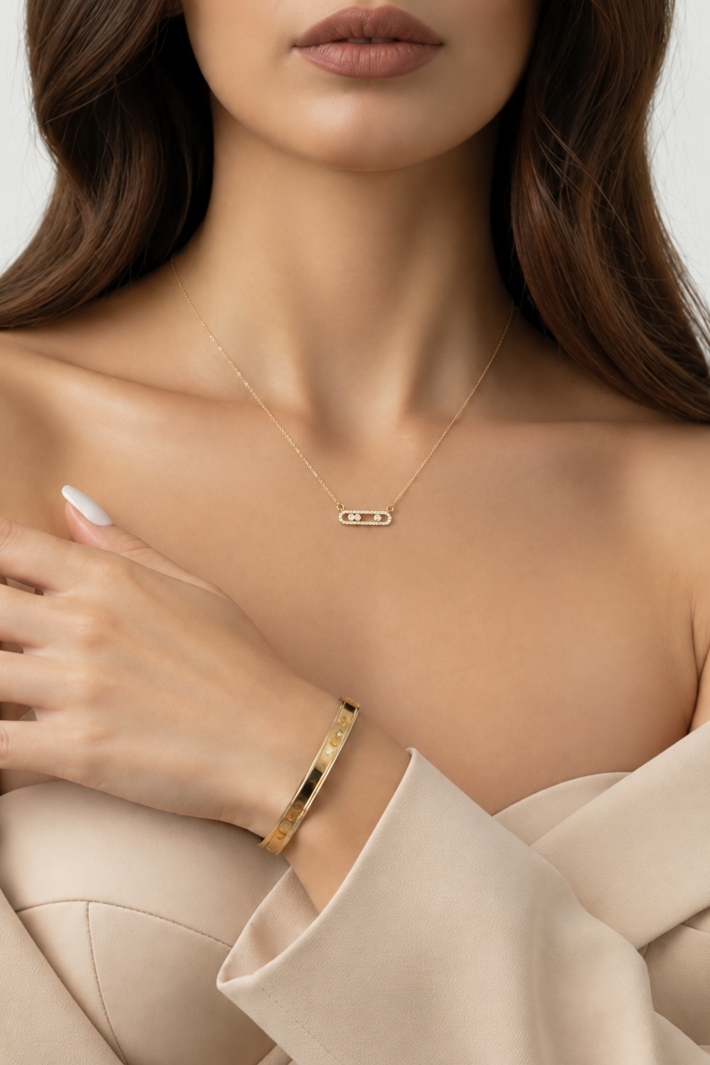 Selene Floating Necklace | 18K Gold Plated