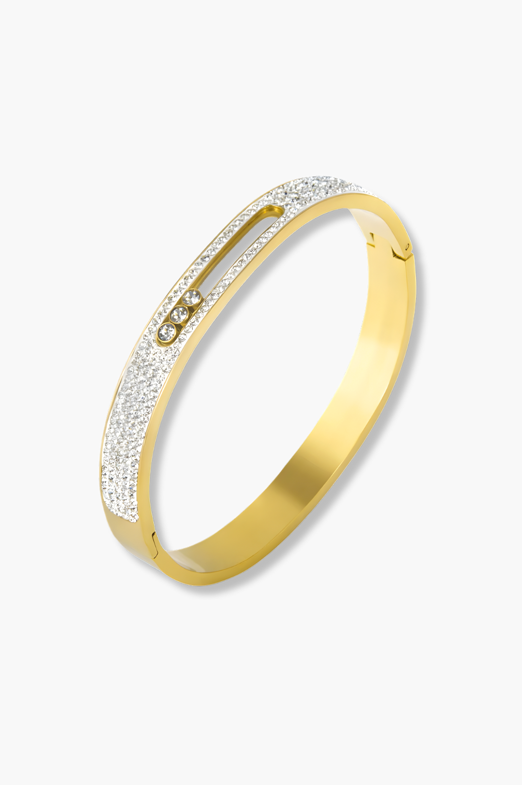 NEW - Selene Floating Pave Bangle | 18K Gold Plated