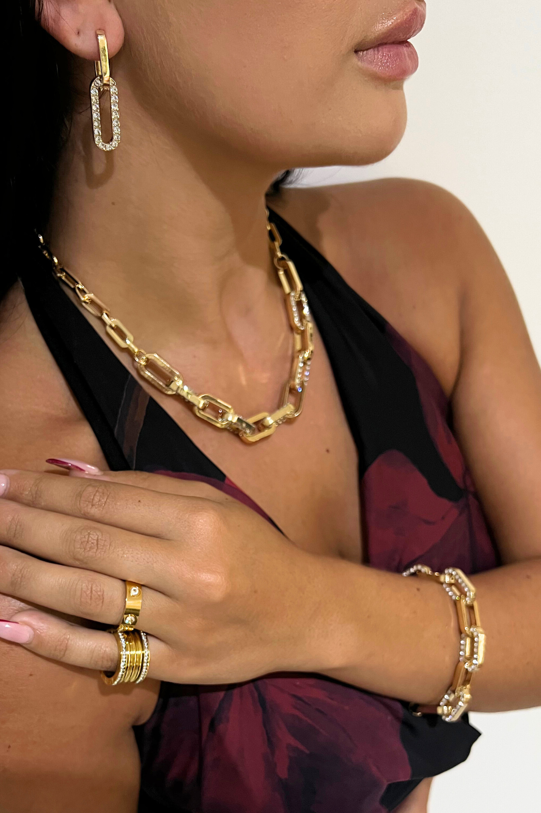 New York Pave Necklace | 18K Gold Plated