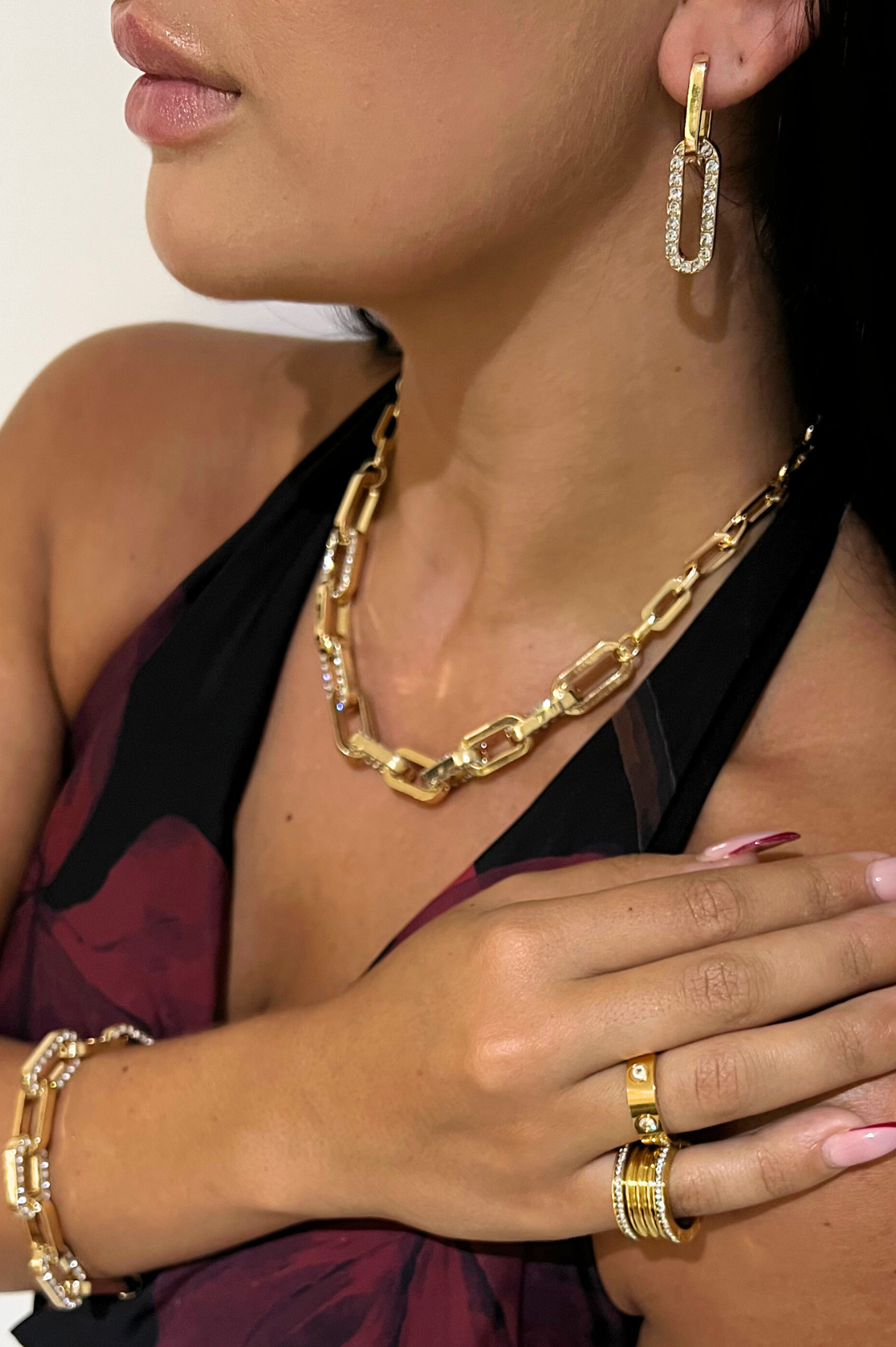 New York Pave Necklace | 18K Gold Plated