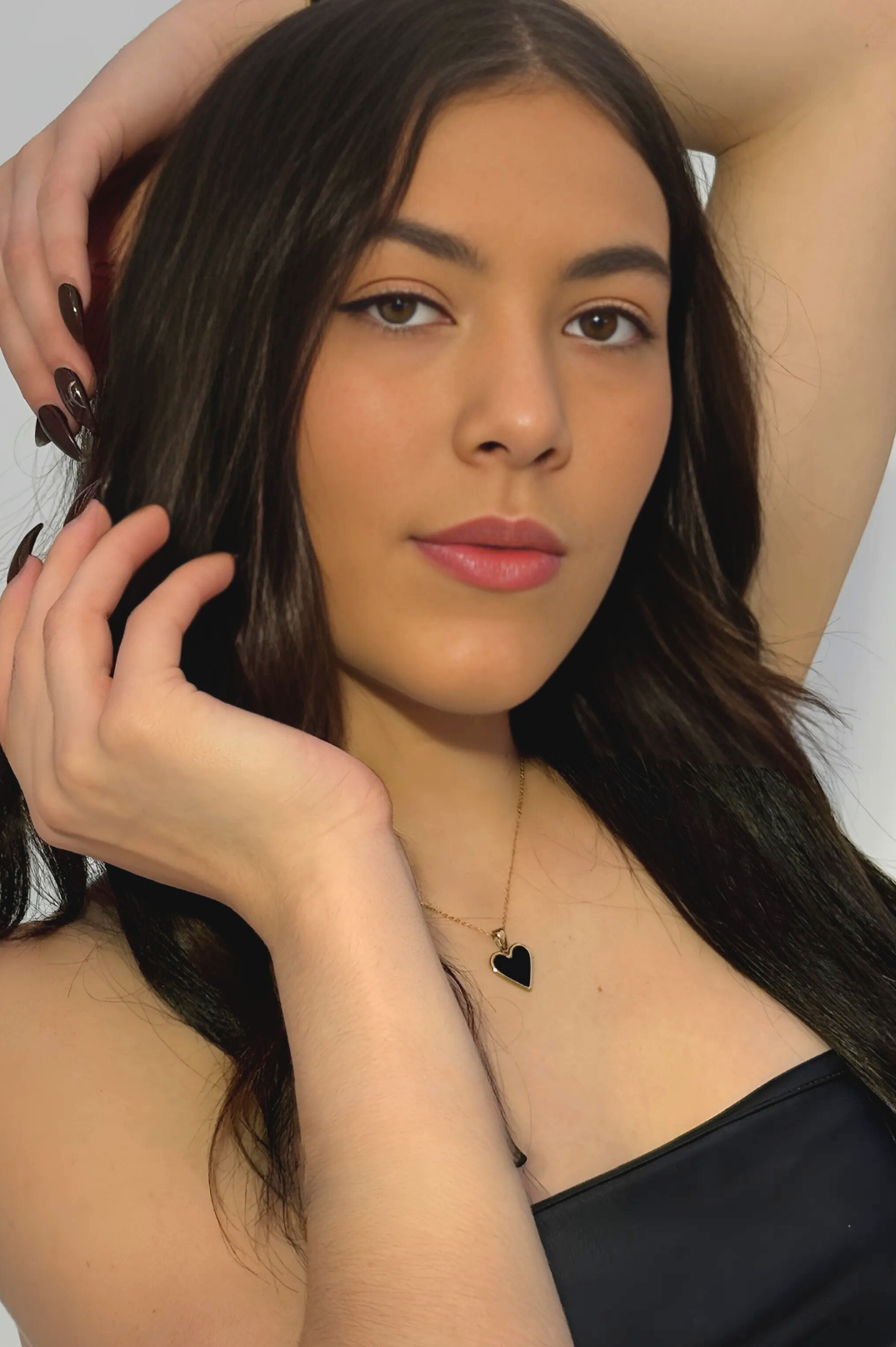 Milan Black Love Necklace | 18K Gold Plated