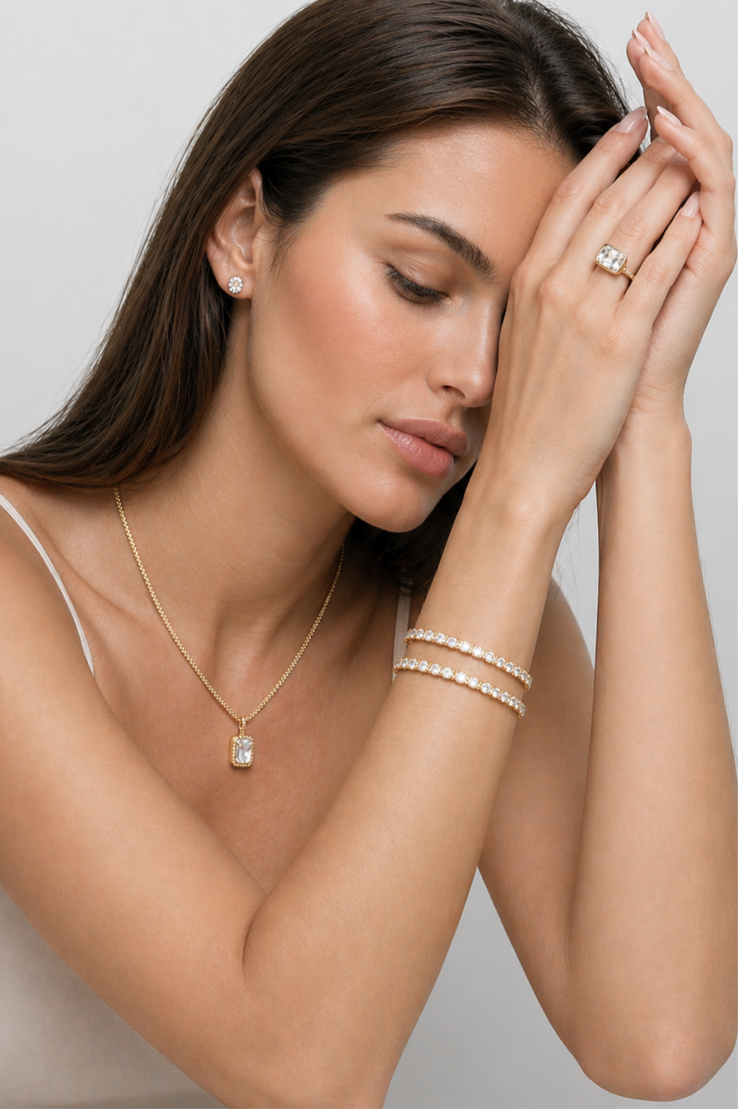 Violetta Cubic Zirconia Bracelet | 18K Gold Plated