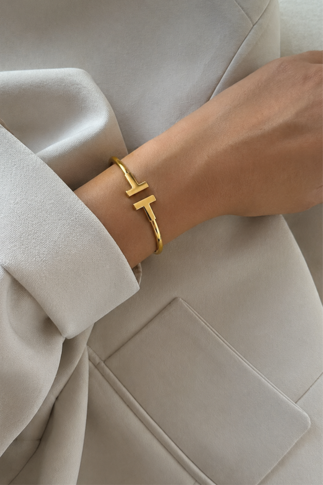 New - Double T 17cm Bracelet | 18K Gold Plated