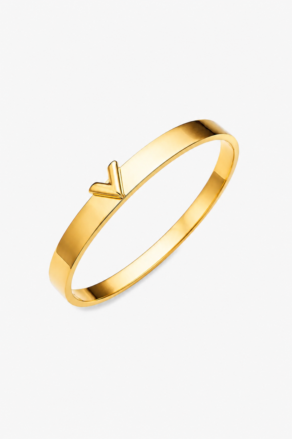 Gold bracelet with a bow design on a white background
