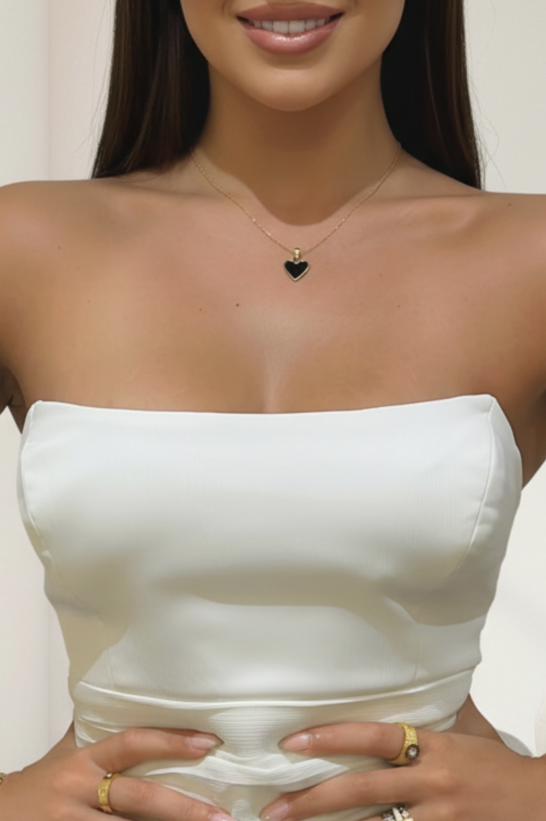 Milan Black Love Necklace | 18K Gold Plated