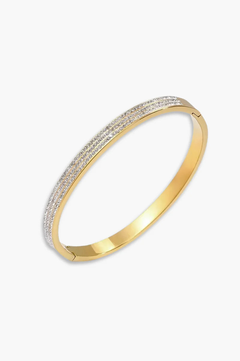 Winslet Gold bracelet with diamond accents on a white background