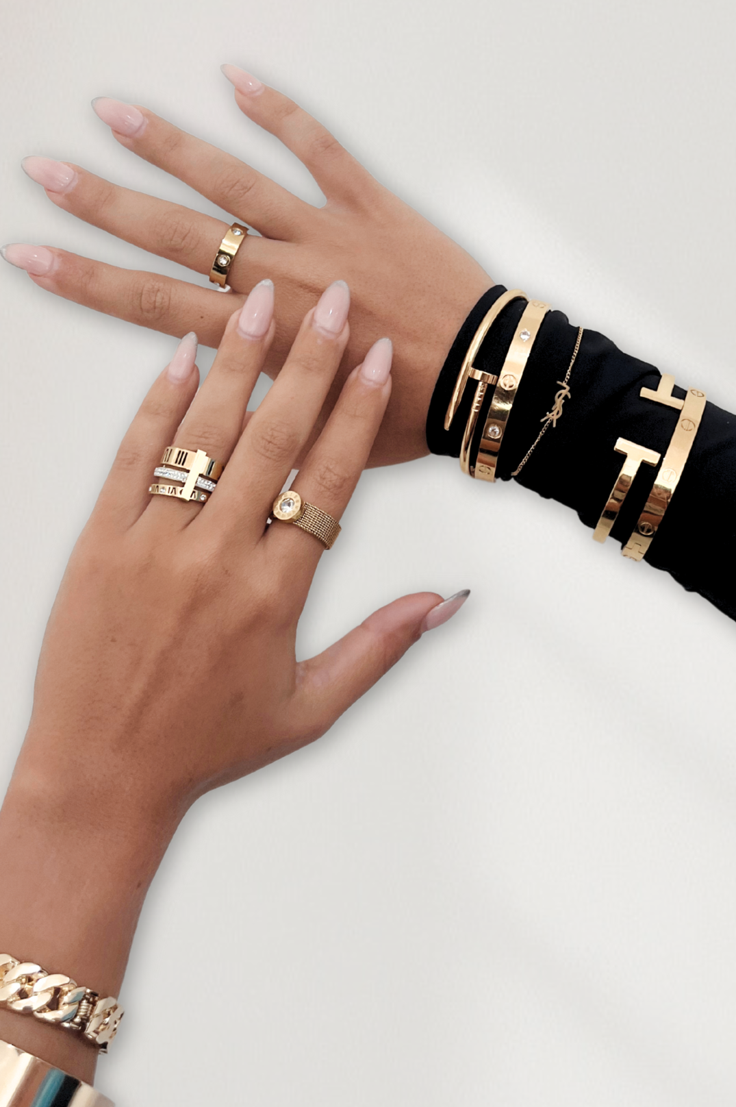Back In Stock - London Nail Bangle Stack 2.0 | Gold