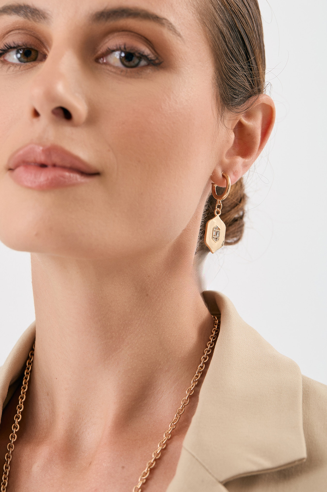 Sun Charm Earrings | Gold