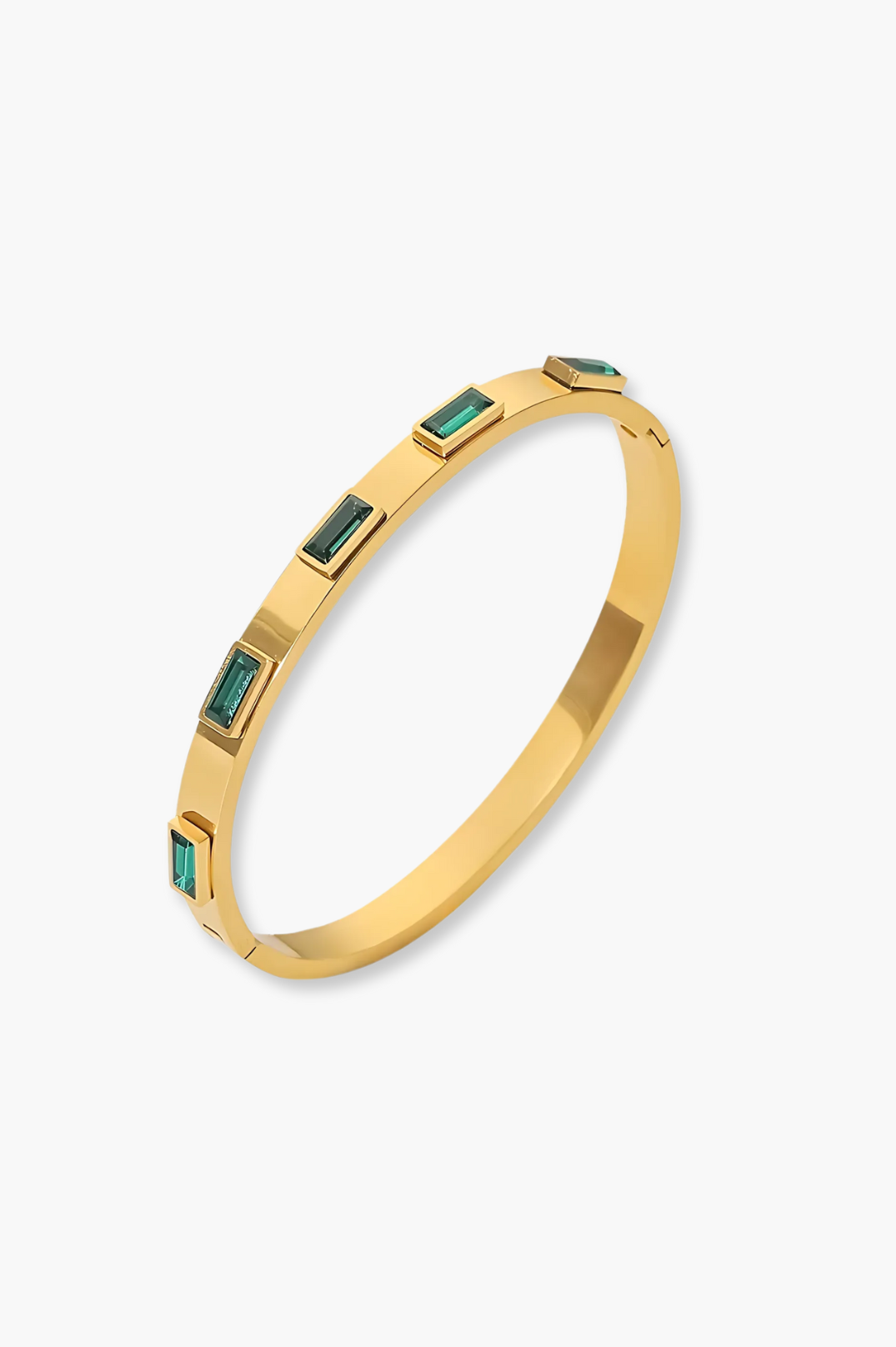NEW - Sarcelles Bangle Emerald | 18K Gold Plated