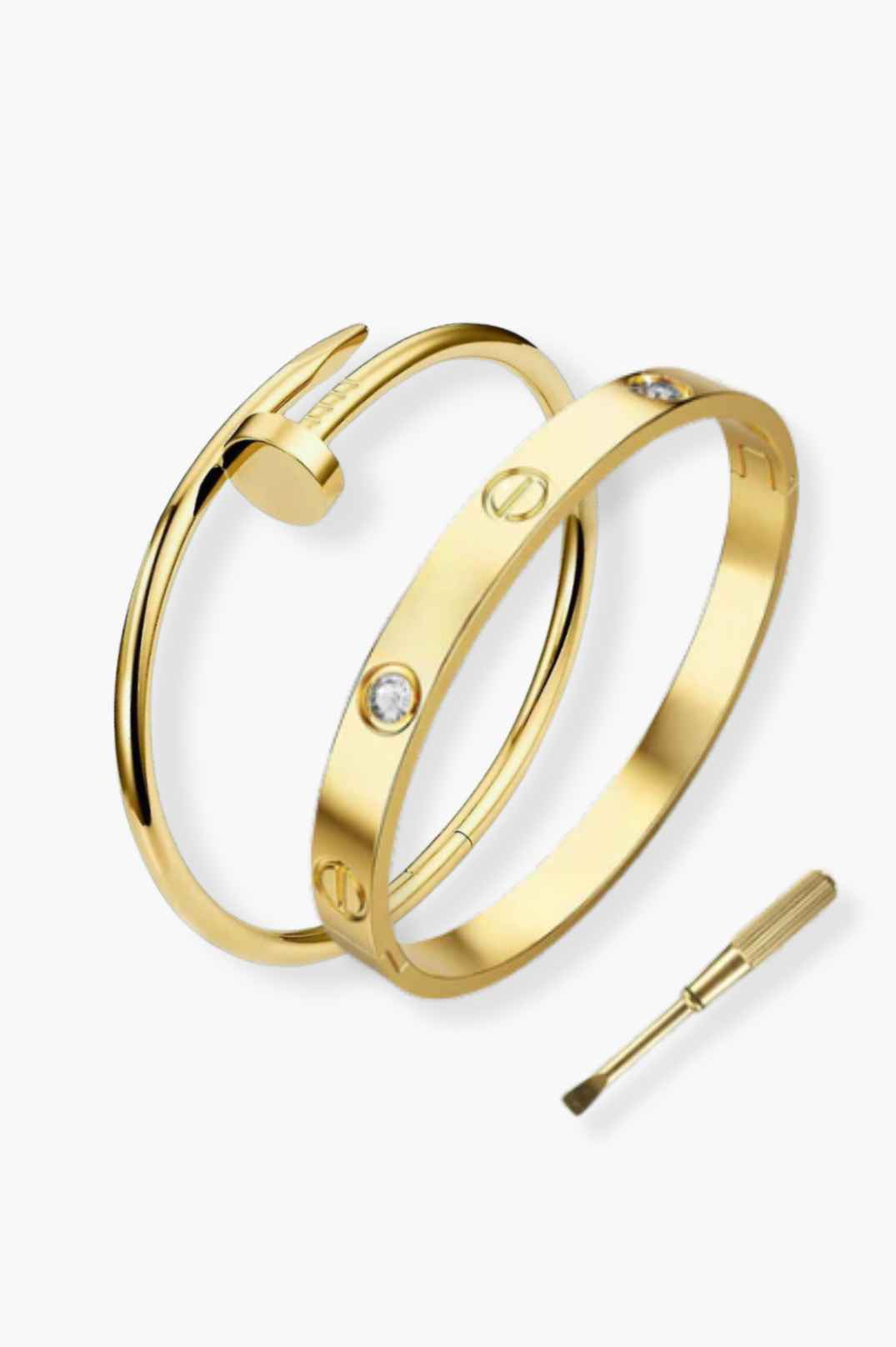 Back In Stock - London Nail Bangle Stack 2.0 | Gold