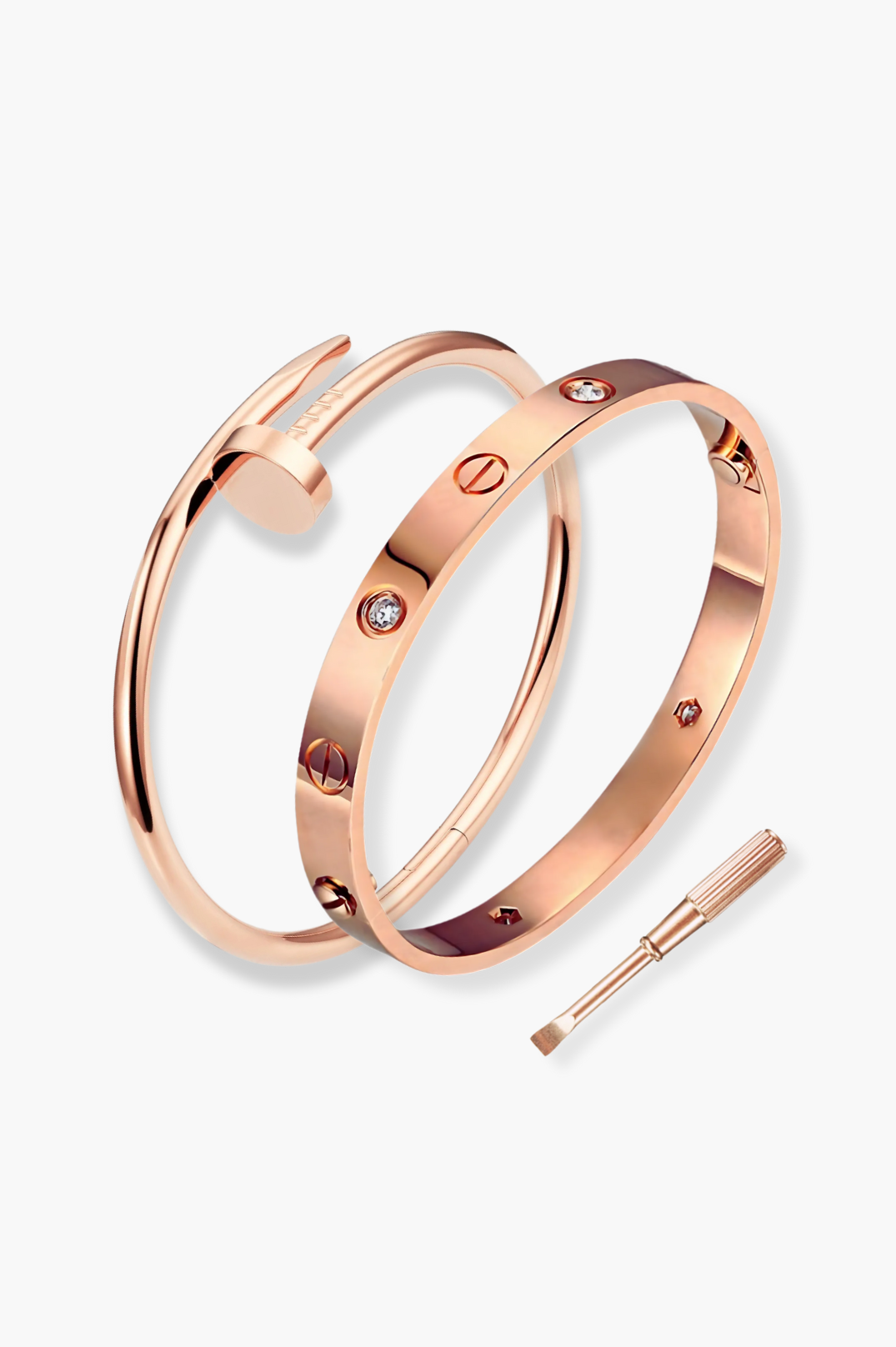London Nail Bangle Stack 2.0 | Rose Gold