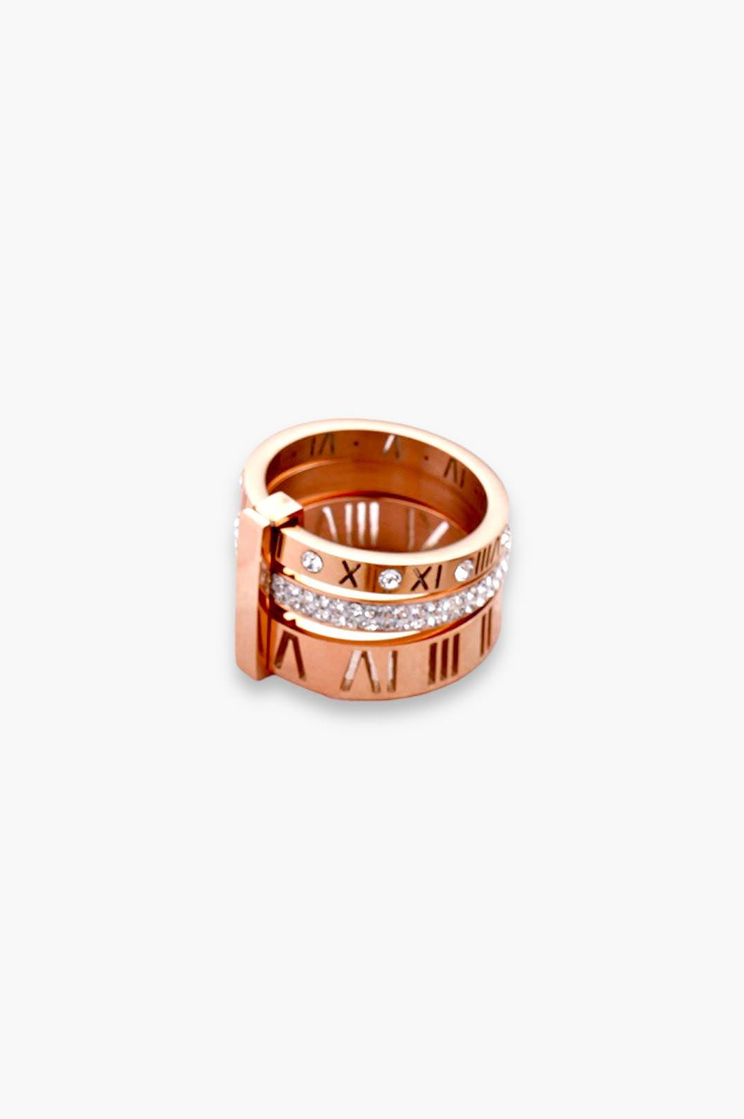 Tokyo Triple Layer Ring | Rose Gold