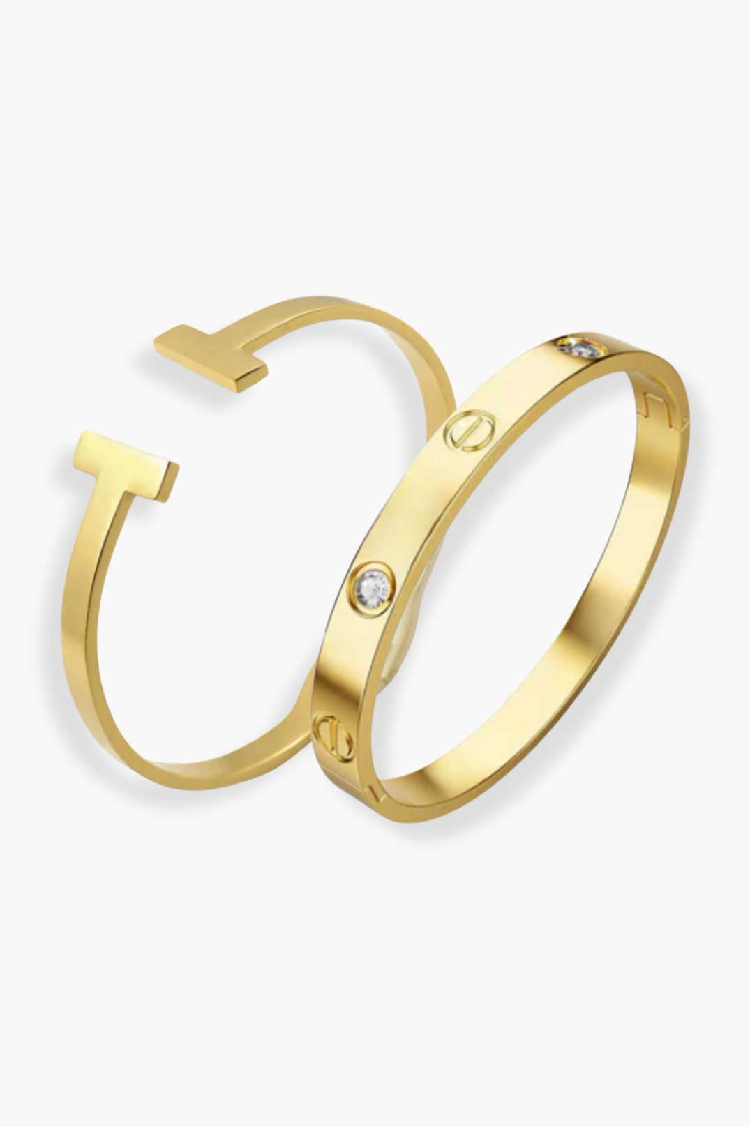 NEW - London Hinge Double T Bangle Stack 2.0 | Gold