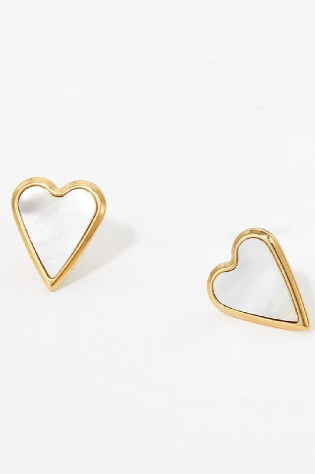 Milan White Pearl Love Earrings | Gold