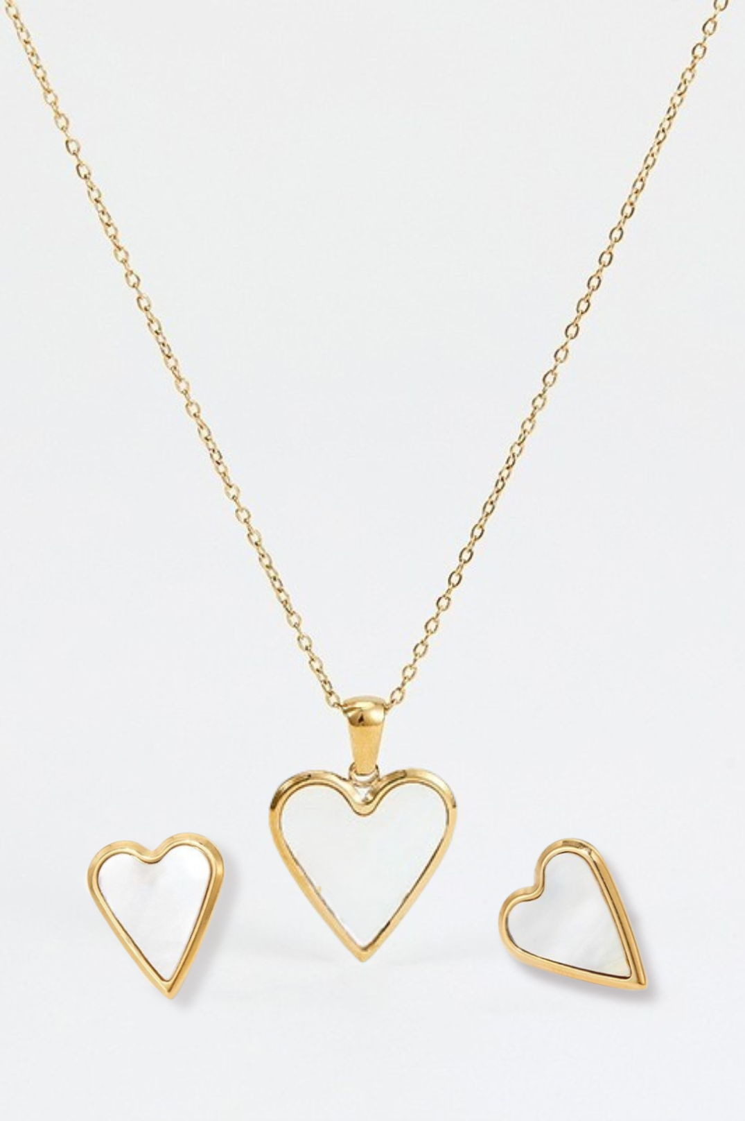 Milan White Pearl Love Earrings | Gold