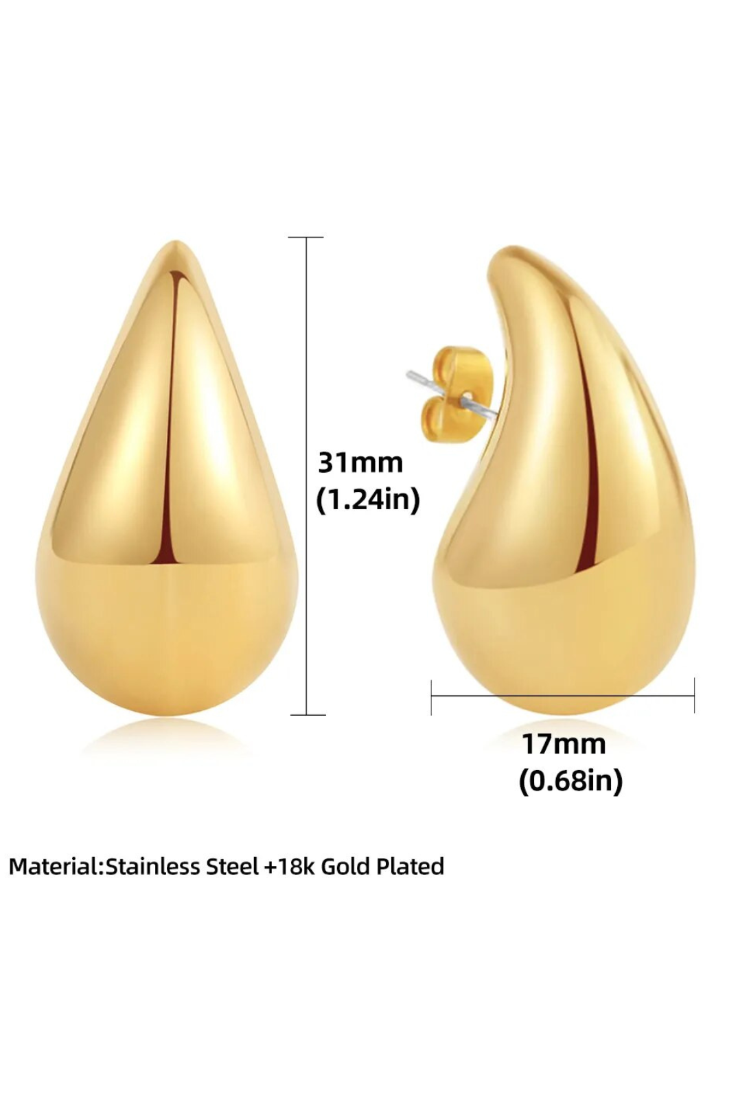Vintage Teardrop Earrings | 18kt Gold & Silver Plated
