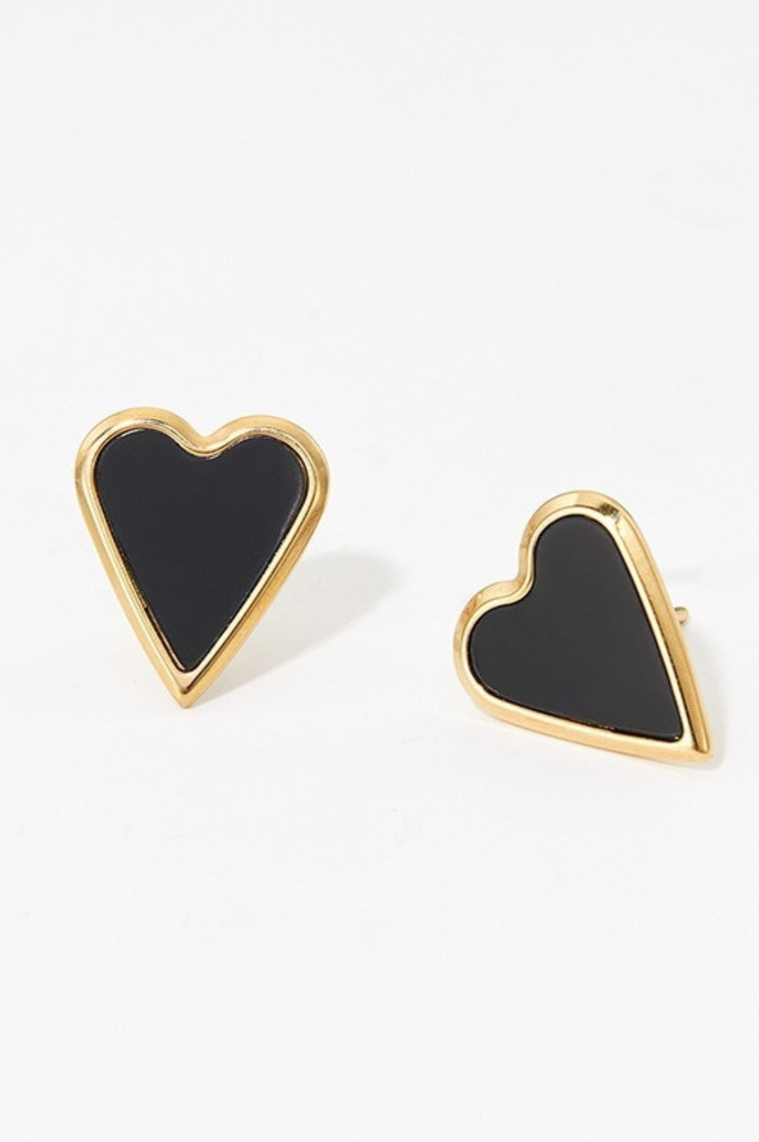 Milan Black Love Earrings | Gold