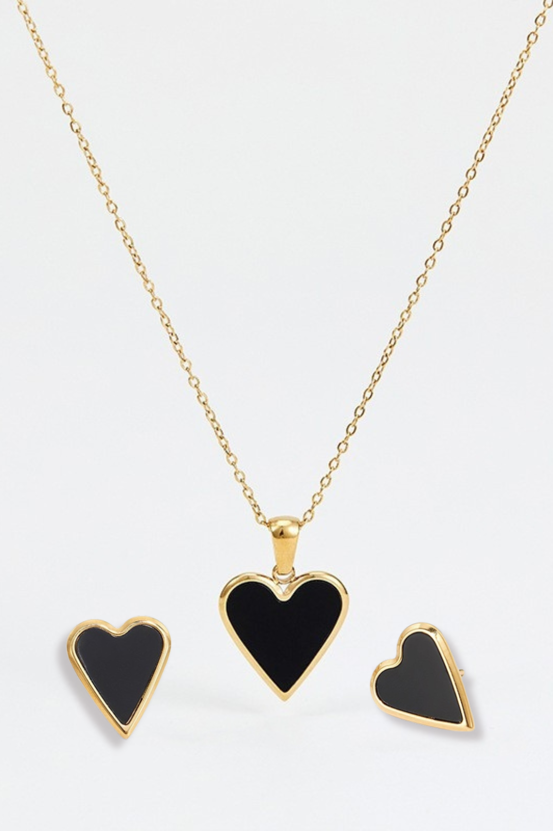 Milan Black Love Earrings | Gold