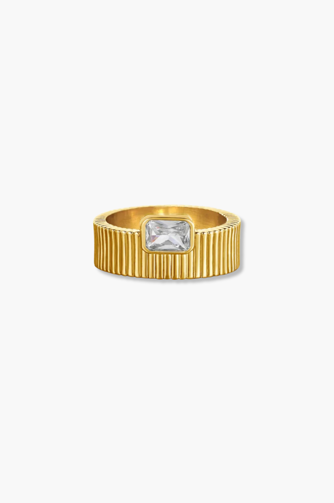 New - Hudson Crystal Ring | 18K Gold Plated