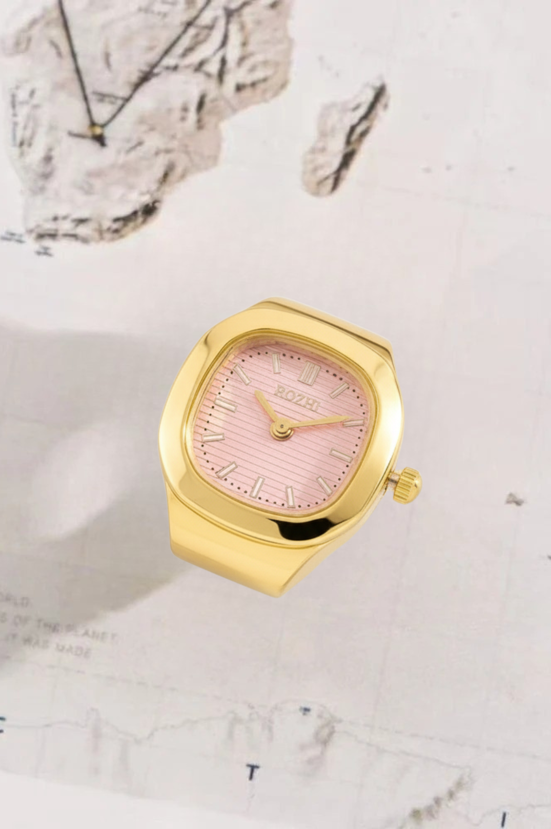 Tatum Watch Ring Pink  | 18K Gold Plated