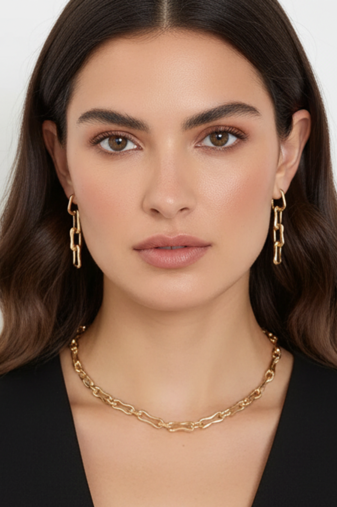 Vintage Toggle Hardware Necklace & Earrings | 18K Gold Plated