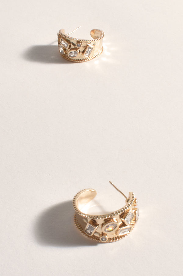 Taylor Earrings | Crystal Gold