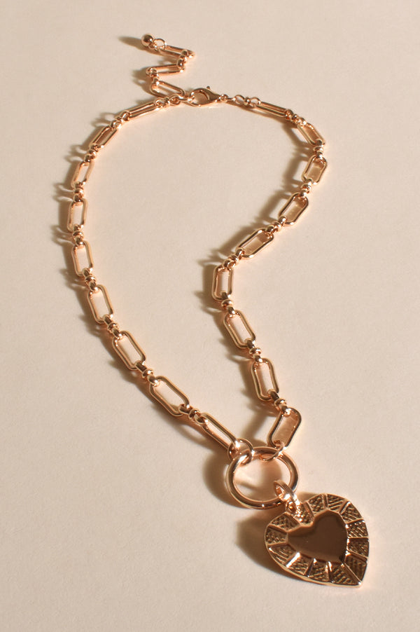 Milan Vintage Heart Necklace | Gold