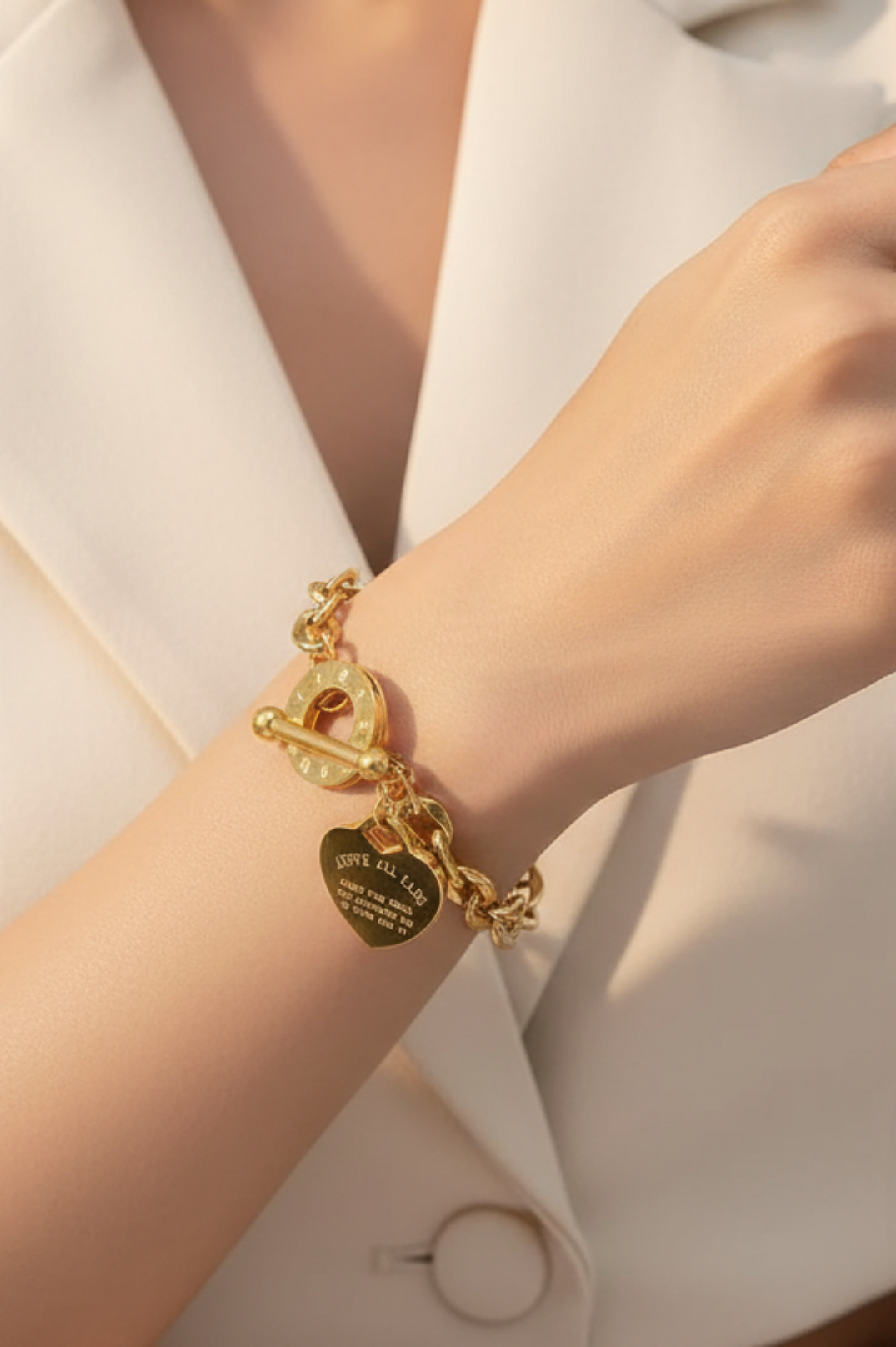 Vintage Heart Bracelet | Gold 18K Plated