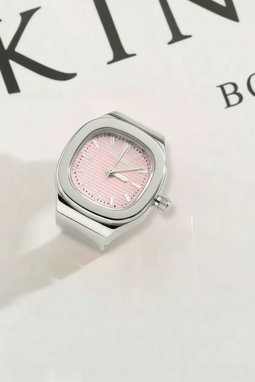 Binoche Watch Ring Pink  | 18K Gold Plated