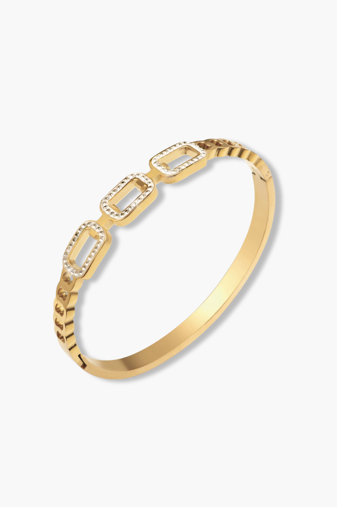 New - Eva Crystal Bangle | 18K Gold Plated