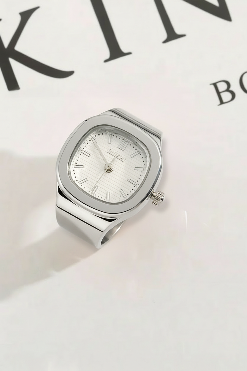 Faith Watch Ring White  | 18K Gold Plated