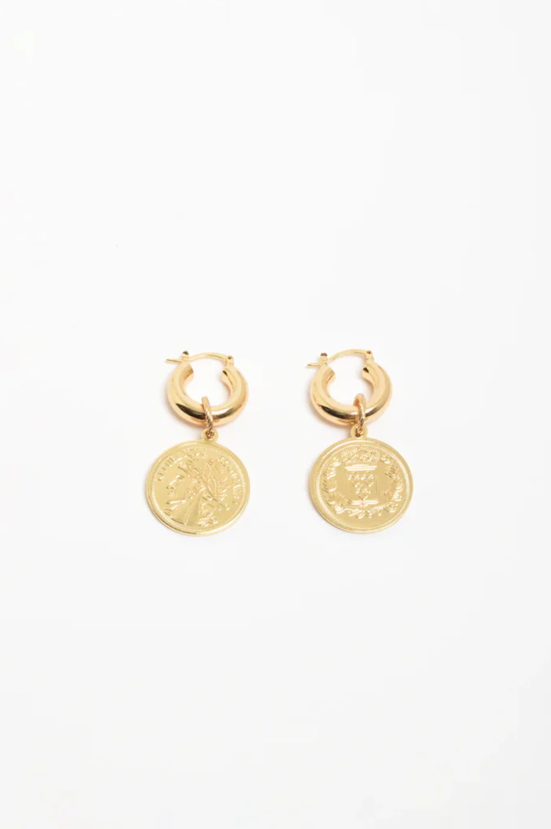 Greek Coin Earrings | 18K Gold Plated